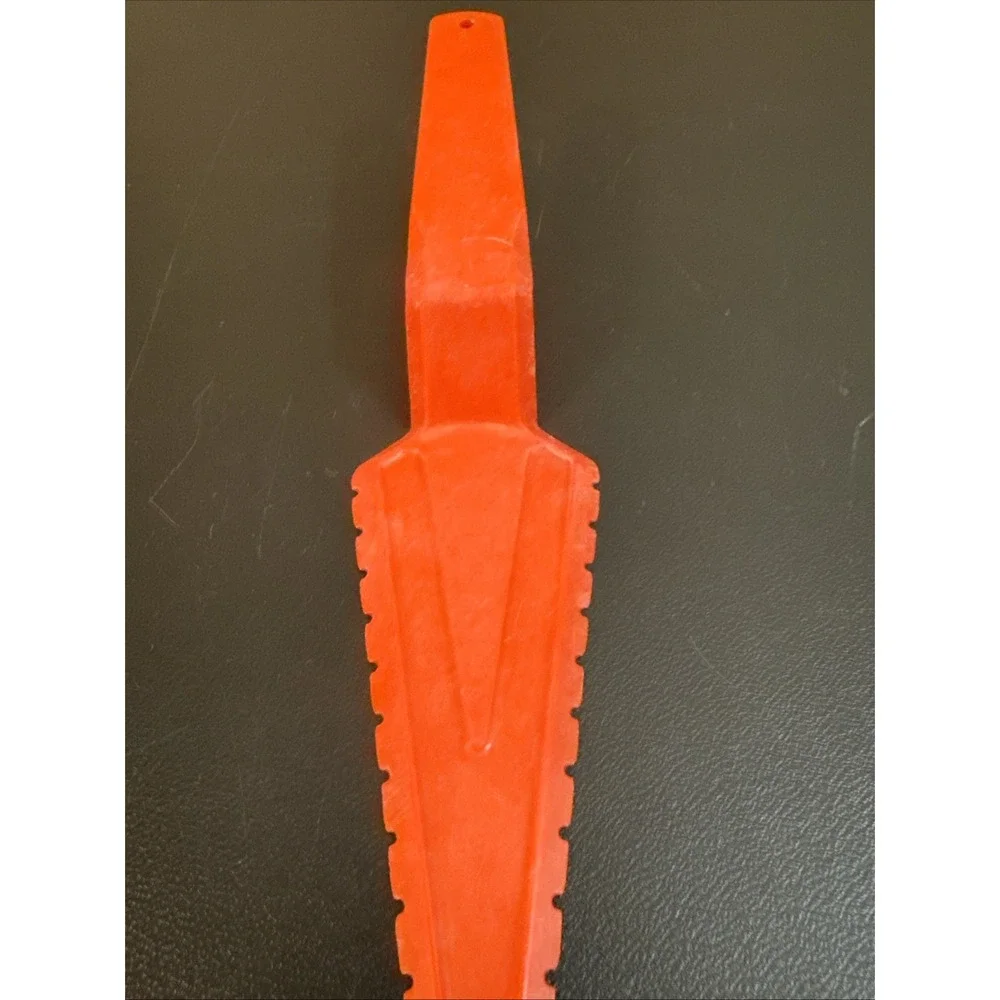Vintage Tupperware Cut N Serve Pie Cake Server Serrated Orange 10 1/2 In.